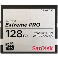 SanDisk CFast Extreme Pro 2.0 128GB, VPG 130, 525MB/Sec