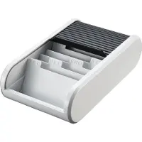 Helit H6218098 Visitekaartbox Grijs, zwart A8 300 kaartjes Kunststof 13,6 x 24 x 6,7 cm