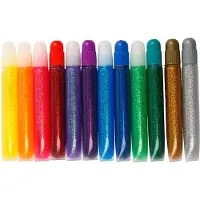 Creotime Glitterlijm, 12x10 ml, diverse kleuren