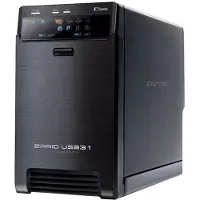 Fantec QB-X2U31 Boîtier Externe Raid pour Disque Dur SATA I/II/III 3,5 et 2,5 avec Port USB 3.1 de Type C vers Type C Generation II 10G, Noir.