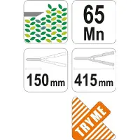 Flo Handmatige Mini Heggenschaar 415mm - Duurzaam Mangaanstaal