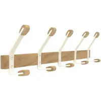 Home>it kapstok met 5 haken 50 × 7 x 12 cm wit beukenhout