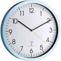 TFA-Dostmann 60.3517.55 Zendergestuurd Wandklok 30.5 cm x 30.5 cm x 30.5 cm x 45 mm Aluminium (mat) Groot display