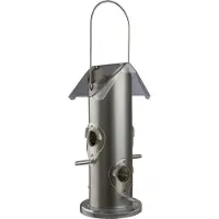 Trixie voerdispenser metaal / kunststof zilver (25 CM 800 ML)