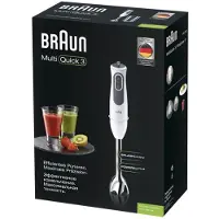 Braun minipimer 3 vario - mixeur plongeant mq3100 soup blanc gris