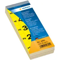 Herma Nummer blok zelfklevend 1-500 geel 28x56 mm