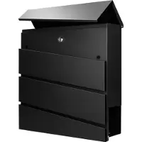 ORNO "Borneo" luxe design brievenbus met krantenhouder - Zwart - Wandbrievenbus - Gegalvaniseerd staal