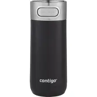 CONTIGO Luxe Autoseal thermosbeker, roestvrijstalen beker-to-go, isoleerfles, lekvrij, koffiebeker-to-go, vaatwasserbestendig, isoleerbeker met Easy-Clean-deksel, BPA-vrij, 360 ml | Licorice