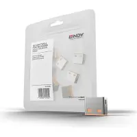 Lindy USB-Lock USB-A-poortslot Set van 10 stuks Oranje Sleutelslot Zonder sleutel