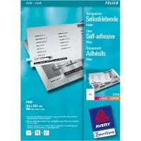 Avery Folie 3480 A4 Transparant 210 x 297 mm 100 Vellen