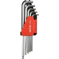 YATO Inbussleutels - - Extra lang 12 stuks - CrV 6150 - 6-zijdig - Diverse afmetingen
