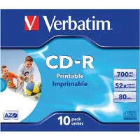 Verbatim CD-R Afdrukbaar - 80 min 52x (10) - 700 Mo Super Azo