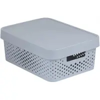 Keter Curver Infinity Serie - Opbergdoos - 11L - Azuur - Grijs - Met Deksel