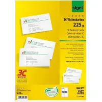 Sigel Visitekaart 85x55mm wit - 225grs doos 100 vel 10 kaarten