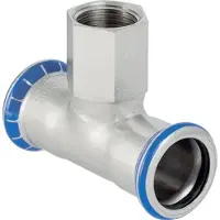 Geberit Tee rustfri 42-1/2-42 mm med muffe på grenen mapress