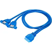 Akyga Kabeladapter Voor Usb 19-Pins Computer/Laptop 2X Usb A Efficiënt