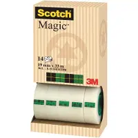3M - Plakband Magic 810 19mmx33m onzichtbaar mat 12+2 gratis | Doos a 14 stuk | 2 stuks