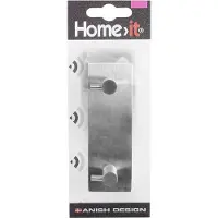 Home>it Kapstokhaak met 2 haken 12 x 4 cm roestvrij staal