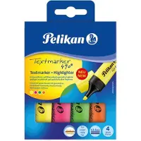 Pelikan Textmarker 490 markeerstift 4 stuk(s) Groen, Oranje, Roze, Geel