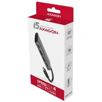 Axagon HMC-4G2, USB 3.2 Gen 2 (3.1 Gen 2) Type-C, USB 3.2 Gen 2 (3.1 Gen 2) Type-C, 10000 Mbit/s, grijs, metaal, 0,13 m