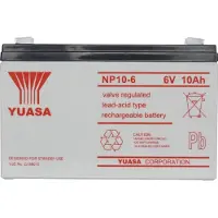 Yuasa NP10-6 Loodaccu 6 V 10 Ah Loodvlies (AGM) (b x h x d) 151 x 97.5 x 50 mm Kabelschoen 4.8 mm Onderhoudsvrij, VDS-certificering