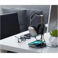 Satechi 2 In 1 Koptelefoon Stand Met Draadloze MagSafe Oplader Grijs