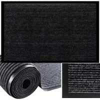 Ruhhy deurmat - 60 x 90 cm - zwart/grijs - antislip - woonaccessoires