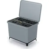 Prosperplast - Keden SYSTEMA afvalbak - 4x10L - Grijs
