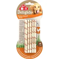 8In1 Delights Twisted Sticks - Hondensnacks - Kip 10x5.5 g 10 stuks Xsmall