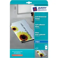 Avery 2500 2500 Zelfklevende folie DIN A4 Inkjet Transparant 10 stuk(s)