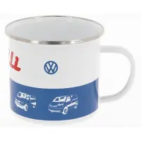 Vw-collect VW Collection - Volkswagen grote emaille koffie-thee-cappuccino-mok-Haferl mok voor Camping & Outdoor T1 Bulli Bus- motief (500 ml T1 Bulli Bus- motief/ kleurrijk)