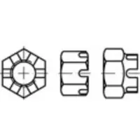 Toolcraft TO-9989442 Kroonmoeren M16 DIN 935 RVS A2 10 stuk(s)