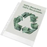 Esselte 100% Gerecyclede PP A4 Premium Showtas - 70 micron - 100x Transparante Insteekhoezen - Ideaal Voor Thuiskantoor