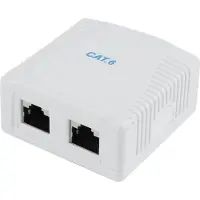 Gembird RJ45 wandcontactdoos | FTP (2x RJ45, Cat6, Horizontaal, Opbouw)