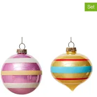 OYOY Vintage christmas glass ball No. 1 kerstbal 2-delig Multi