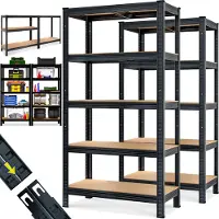 Monzana Stellingkast 2 Stuks Zwart 180x90x40cm
