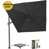 Platinum Challenger T2 premium zweefparasol 350x260 cm faded black met parasolvoet 90kg en hoes