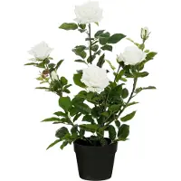 Mica Decorations - Roos in pot - Kunstplant = 45 x 35 x 62 cm - Creme
