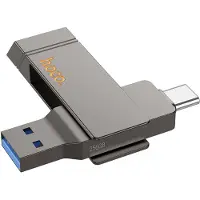 Hoco Razendsnelle 2-in-1 USB Stick 256GB - USB-C & High-Speed USB 3.0 Flash Drive - 2 in 1 Geheugen Stick Geschikt voor Telefoon, PC, Laptop, Tablet - Stevige Zinklegering Memory Stick Opslag