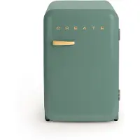 Create - Koelkast in retrostijl - Sage - Handvat Hout - FRIDGE RETRO 107L
