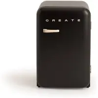 Create - Koelkast in retrostijl - Zwart - Handvat Zand - FRIDGE RETRO 107L