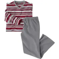 Atlas For Men - Gestreepte pyjama van microfleece - Heren - Verkrijgbaar in grote maten - XXL
