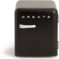 Create - Koelkast in retrostijl - Zwart - Handvat Gebroken wit - FRIDGE RETRO 48L