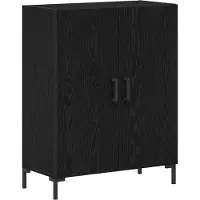 vidaXL Highboard Zwart Eiken 69,5 x 34 x 180 cm Bewerkt hout