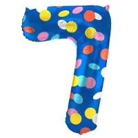 Folat - Folieballon Cijfer 7 Colorful Dots - 86 cm