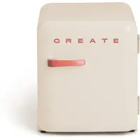 Create - Koelkast in retrostijl - Gebroken wit - Handvat Terracotta - FRIDGE RETRO 48L