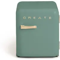Create - Koelkast in retrostijl - Sage - Handvat Goud - FRIDGE RETRO 48L