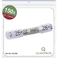 Quadrios 22C469 Stootverbinder Met krimpkous 0.3 mm² 0.5 mm² Volledig geïsoleerd Wit 1 set(s)