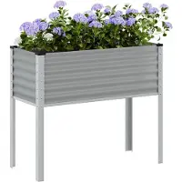 vidaXL Plantenbak 100x45x90 cm staal grijs