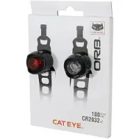 Cateye ORB Oplaadbaar Licht Paar Set Zwart || Maat: Voor- en achterlicht